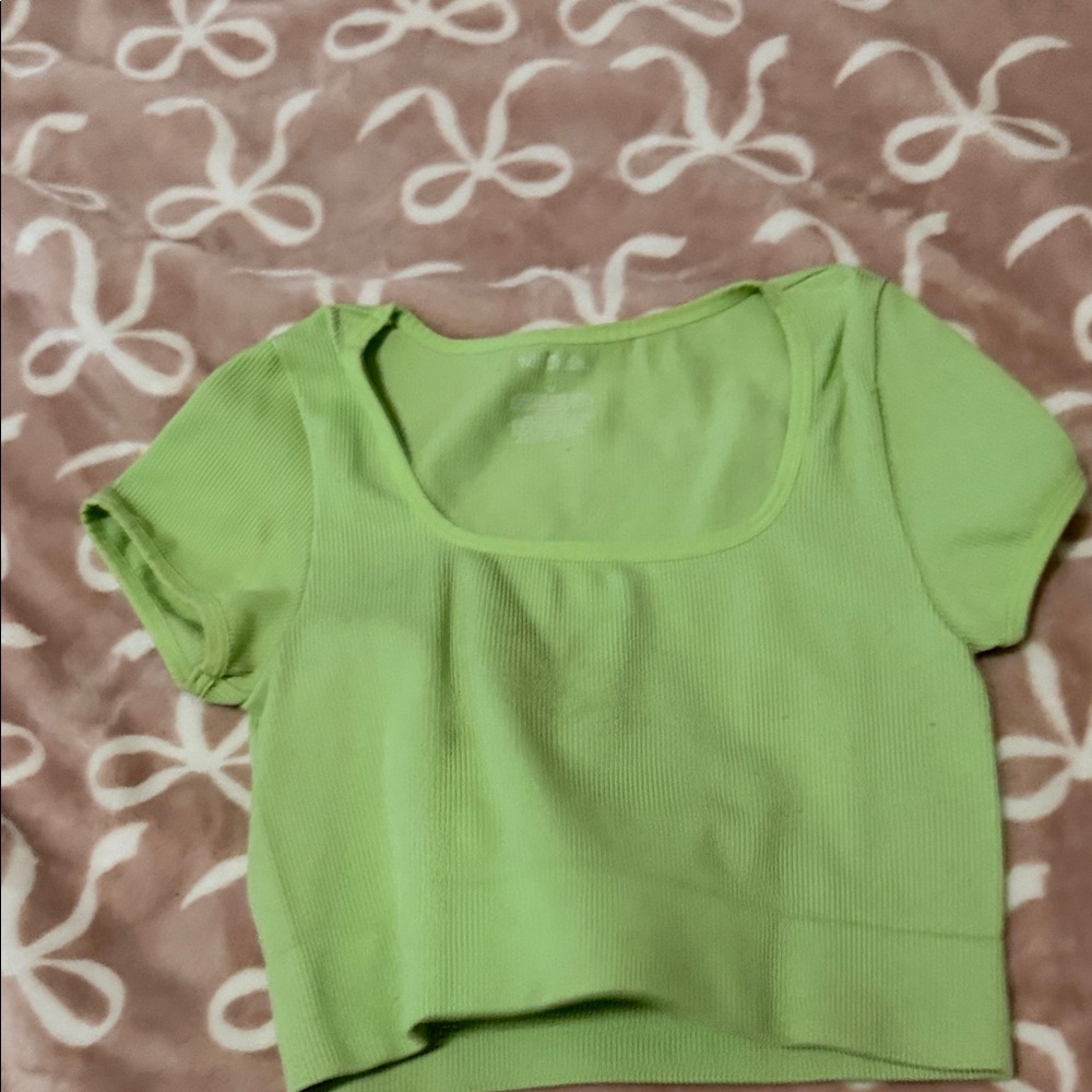 Wild Fable Target Light Green Ribbed Crop Top